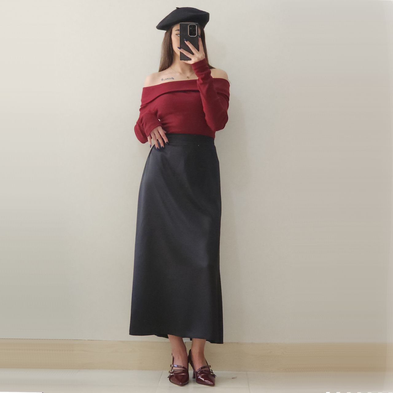 دامن ساتن زارا